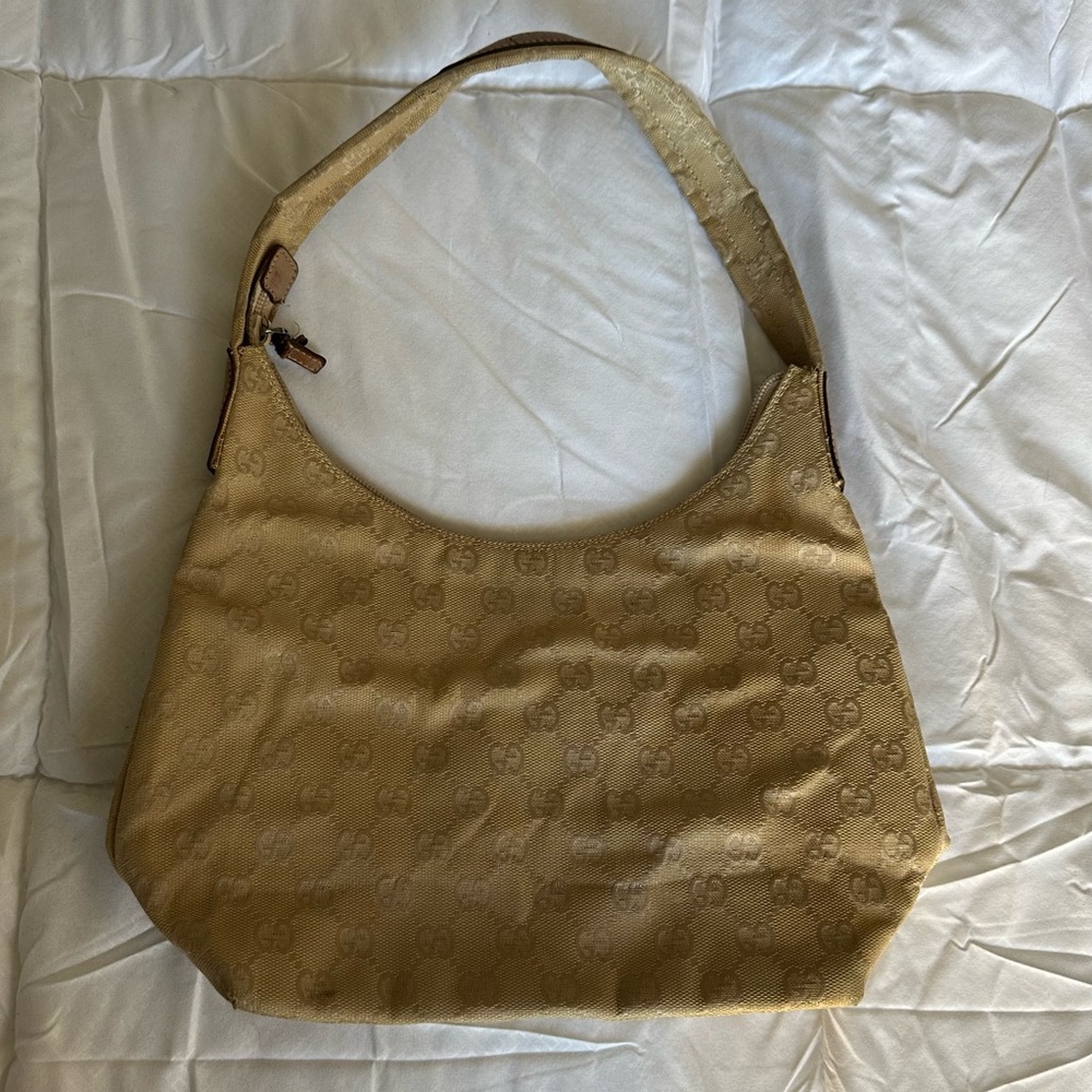 Tan Gucci Monogram Shoulder Bag